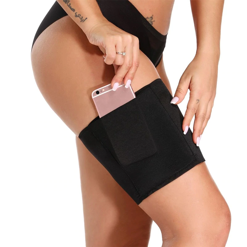 Bandes de cuisse anti-frottements avec poche pour téléphone portable