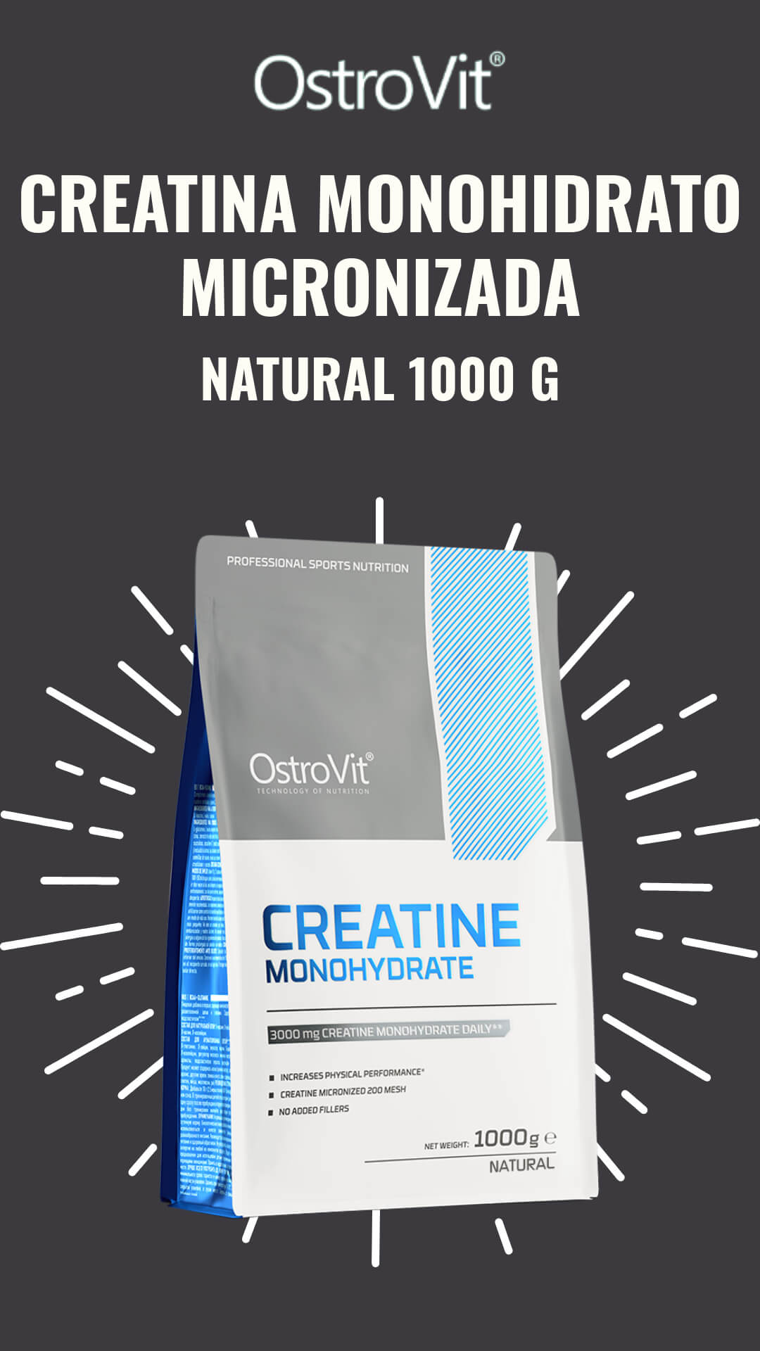 Creatina OstroVit Creatine Monohydrate Natural 1000 Gr