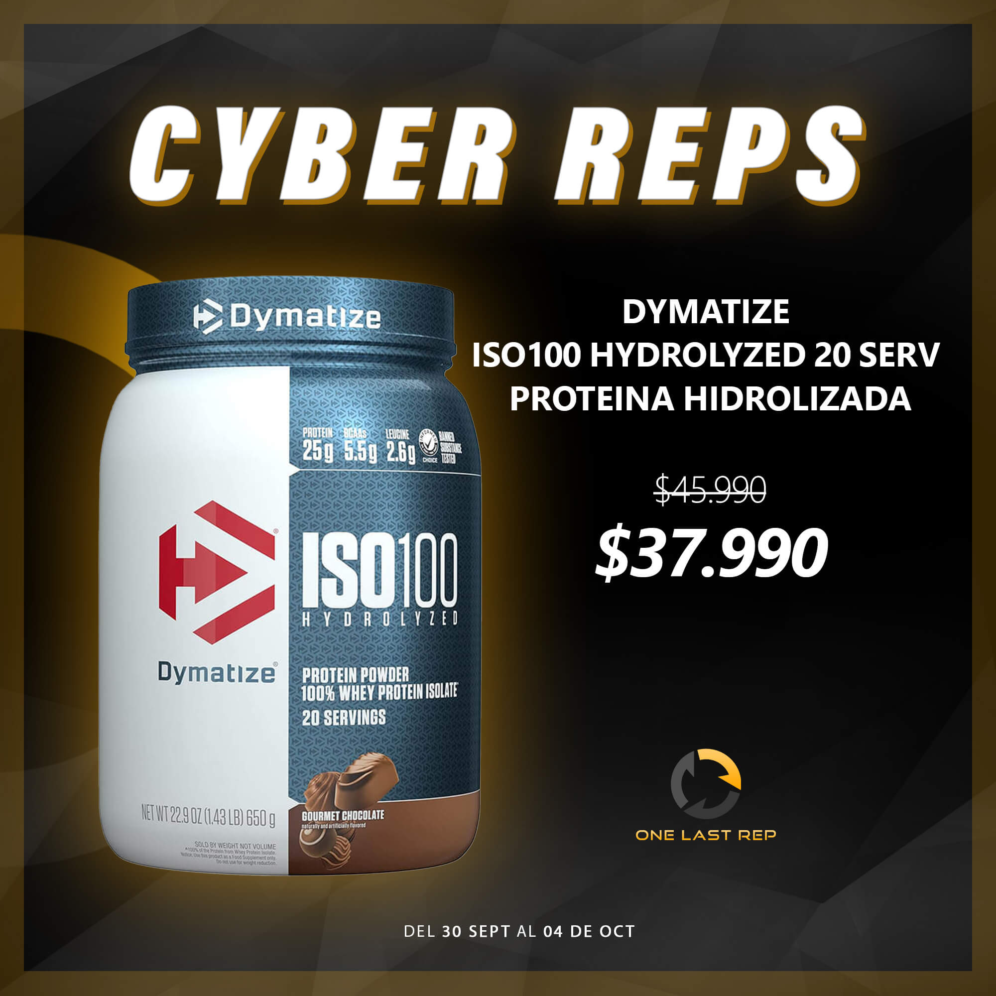 Dymatize ISO100 20 Servicios Proteina Hidrolizada