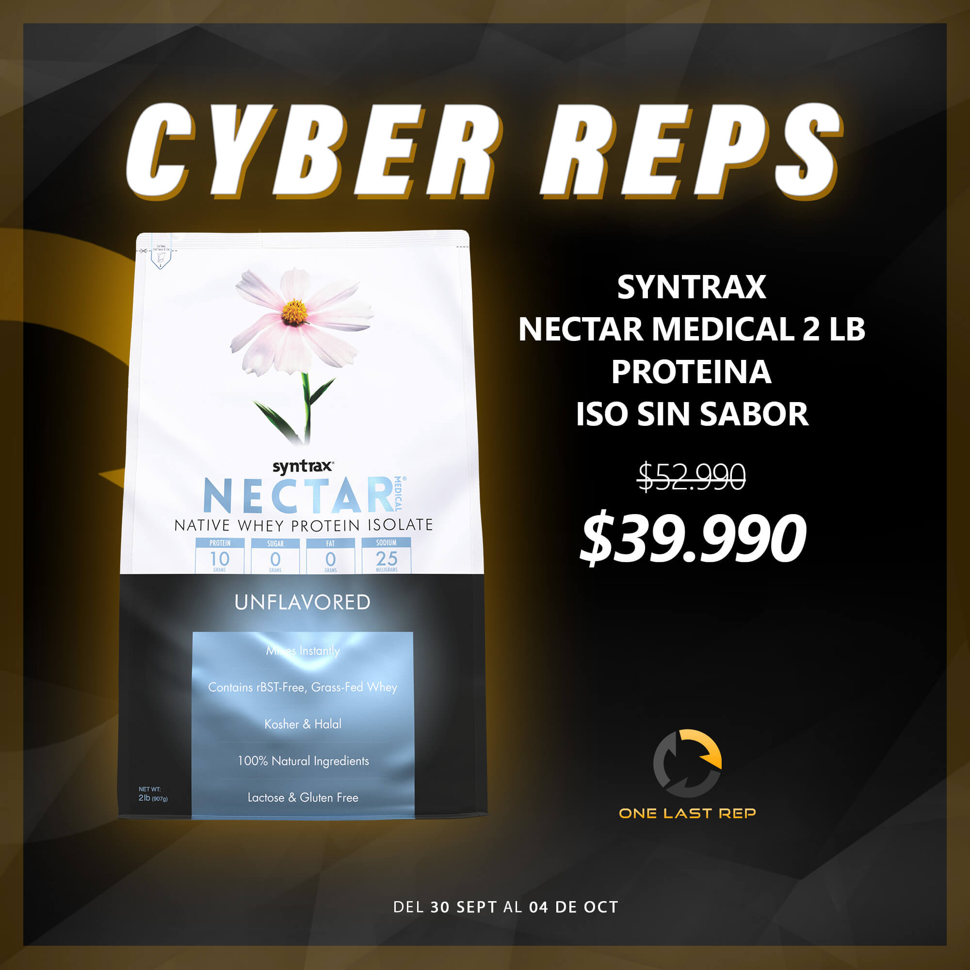 Syntrax Nectar Medical ISO Sin Sabor 2 Lb