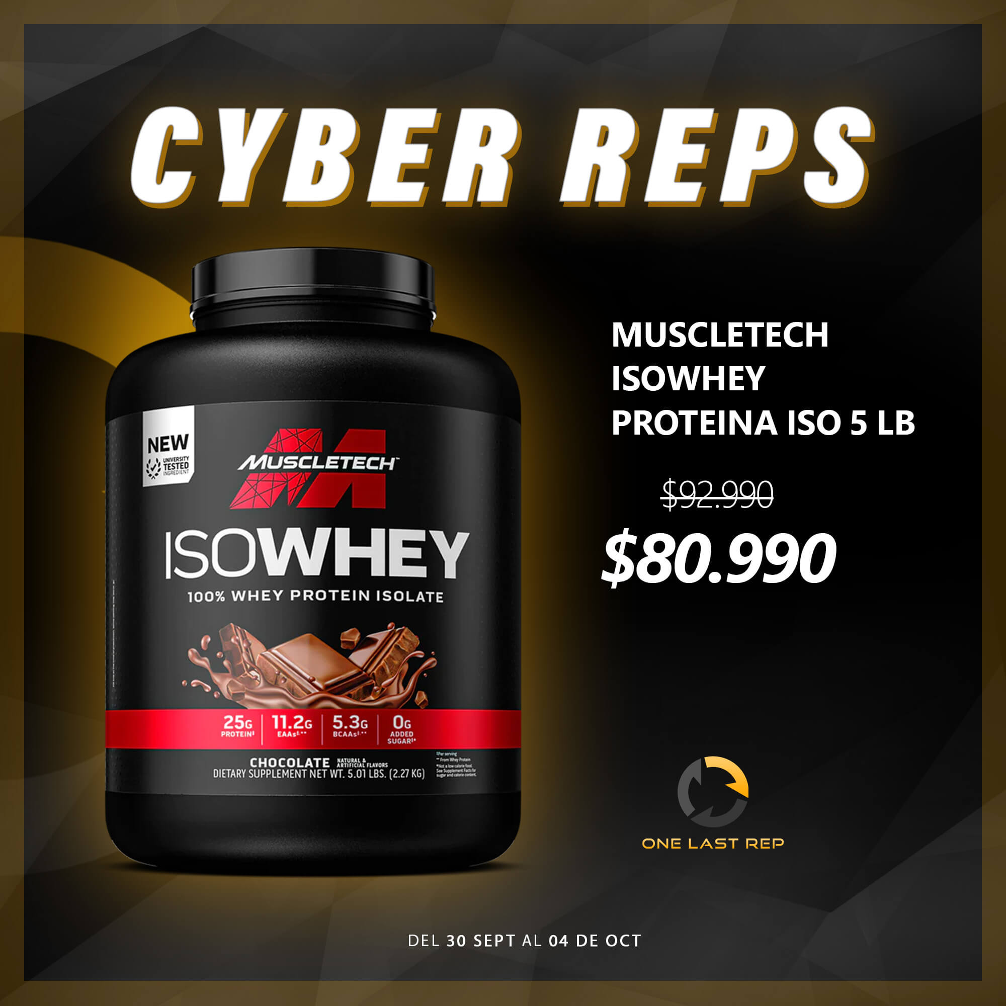 MuscleTech Isowhey Proteina Aislada 5 Lb