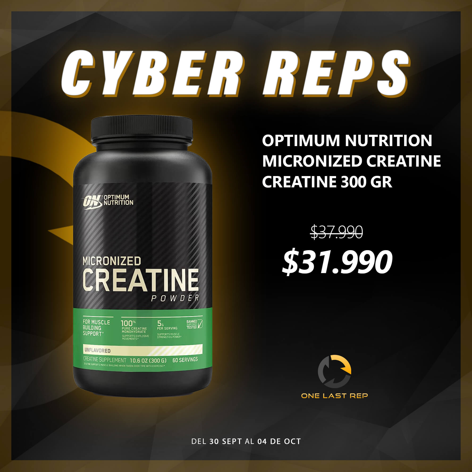 Optimum Nutrition Micronized Creatine 300 Gr