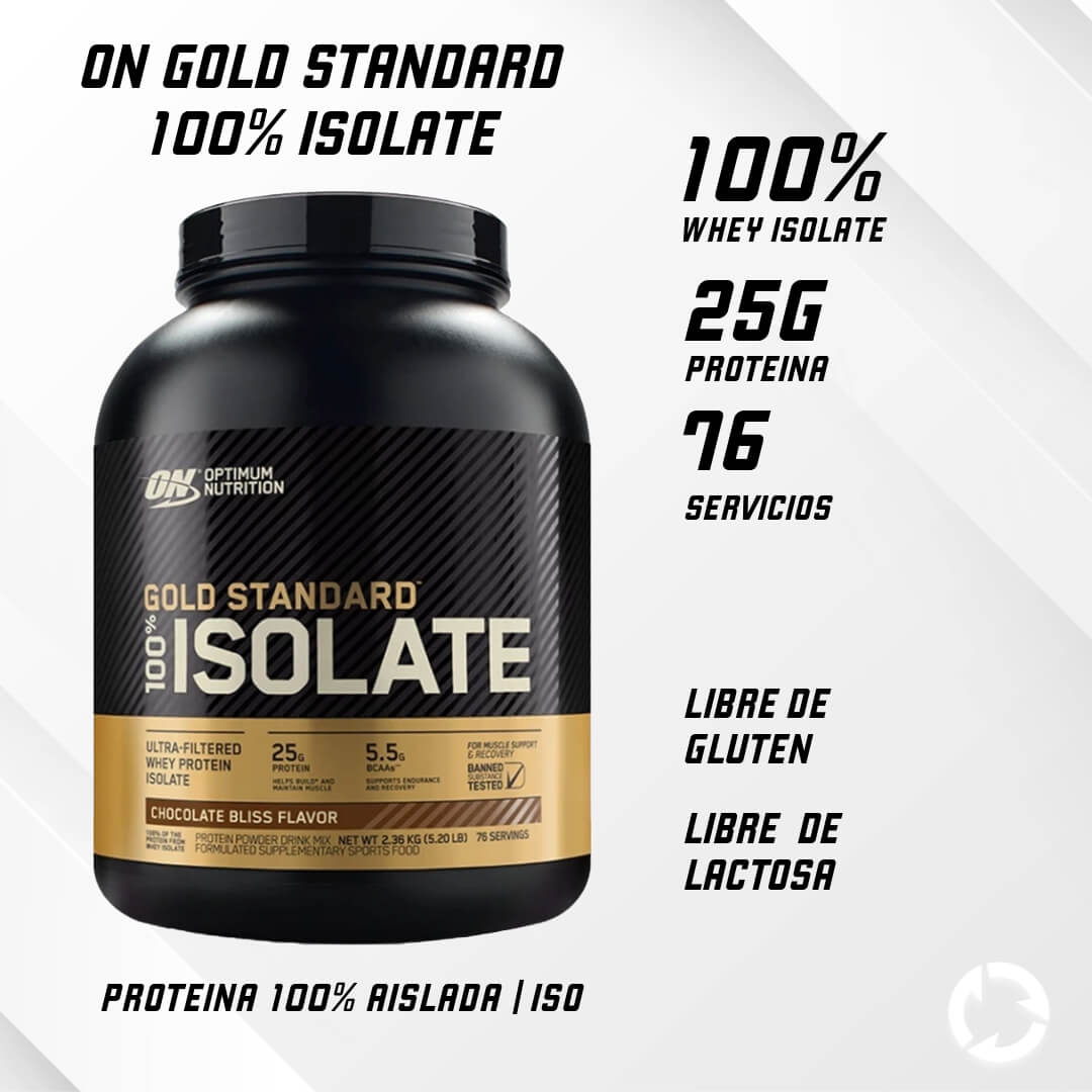 Proteína Aislada Optimum Nutrition Gold Standard 100% Isolate 5 Lb Chocolate Bliss onelastrep.cl